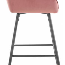 Barová stolička Bradley, zamat, ružová - 2
