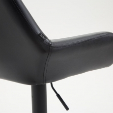 Barová stolička Brag (Súprava 2 ks), syntetická koža, čierna - 5