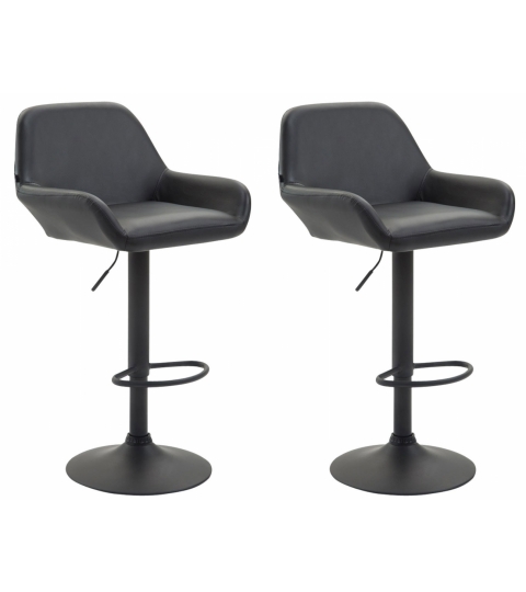 Barová stolička Brag (Súprava 2 ks), syntetická koža, čierna