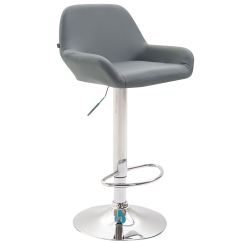 Barová stolička Brag, syntetická koža, sivá