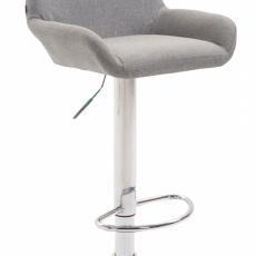 Barová stolička Brag, textilná látka, sivá - 1