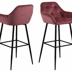 Barová stolička Brooke (SET 2ks), tkanina, korálová - 1