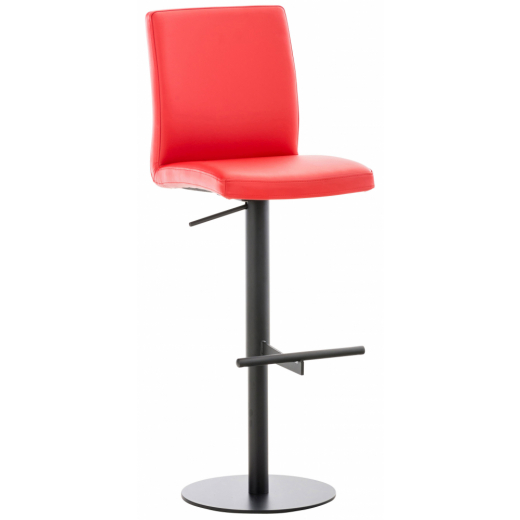 Barová stolička Cadiz, syntetická koža, čierna / červená - 1