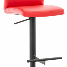 Barová stolička Cadiz, syntetická koža, čierna / červená - 1