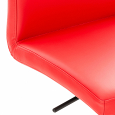 Barová stolička Cadiz, syntetická koža, čierna / červená - 5