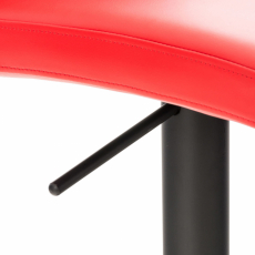 Barová stolička Cadiz, syntetická koža, čierna / červená - 7