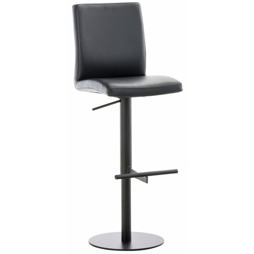 Barová stolička Cadiz, syntetická koža, čierna / čierna - 1