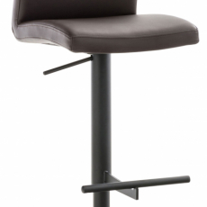 Barová stolička Cadiz, syntetická koža, čierna / hnedá - 1