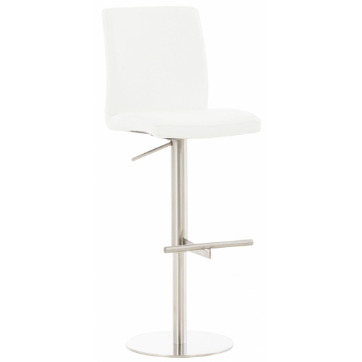 Barová stolička Cadiz, syntetická koža, oceľ / biela - 1