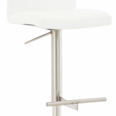 Barová stolička Cadiz, syntetická koža, oceľ / biela - 1