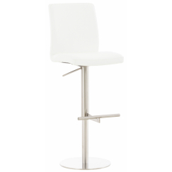Barová stolička Cadiz, syntetická koža, oceľ / biela