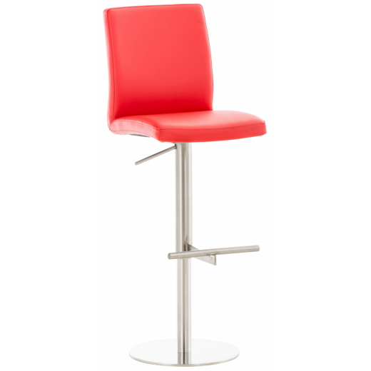 Barová stolička Cadiz, syntetická koža, oceľ / červená - 1