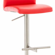 Barová stolička Cadiz, syntetická koža, oceľ / červená - 1