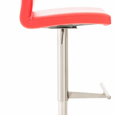 Barová stolička Cadiz, syntetická koža, oceľ / červená - 3