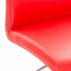 Barová stolička Cadiz, syntetická koža, oceľ / červená - 5