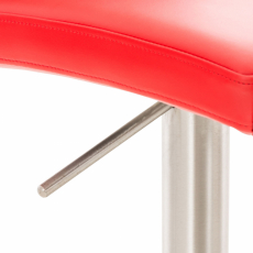 Barová stolička Cadiz, syntetická koža, oceľ / červená - 7