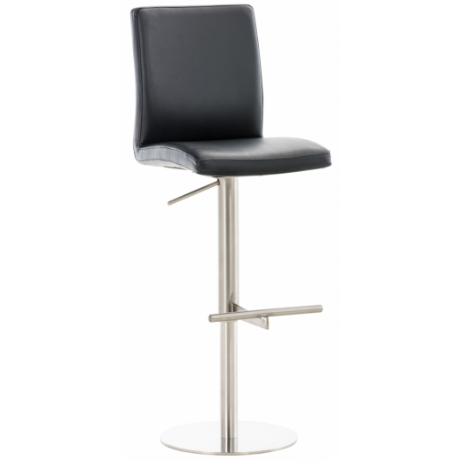 Barová stolička Cadiz, syntetická koža, oceľ / čierna - 1
