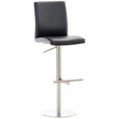 Barová stolička Cadiz, syntetická koža, oceľ / čierna