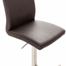 Barová stolička Cadiz, syntetická koža, oceľ / hnedá - 3