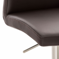 Barová stolička Cadiz, syntetická koža, oceľ / hnedá - 4