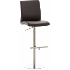 Barová stolička Cadiz, syntetická koža, oceľ / hnedá