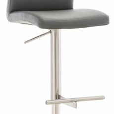 Barová stolička Cadiz, syntetická koža, oceľ / šedá - 1