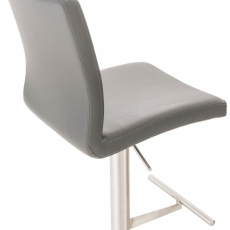 Barová stolička Cadiz, syntetická koža, oceľ / šedá - 4