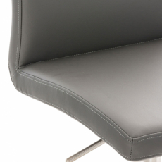 Barová stolička Cadiz, syntetická koža, oceľ / šedá - 5