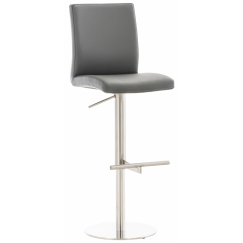 Barová stolička Cadiz, syntetická koža, oceľ / šedá
