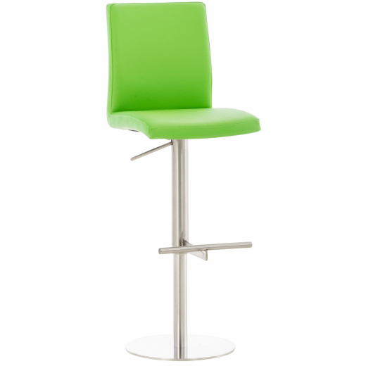 Barová stolička Cadiz, syntetická koža, oceľ / zelená - 1