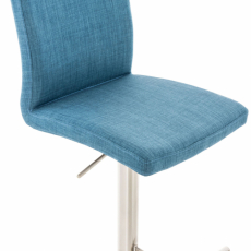 Barová stolička Cadiz, textil, oceľ / modrá - 4