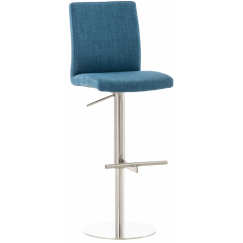 Barová stolička Cadiz, textil, oceľ / modrá
