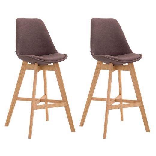 Barová stolička Cane (SET 2 ks), hnedá - 1