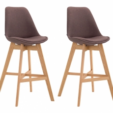 Barová stolička Cane (SET 2 ks), hnedá - 1