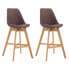 Barová stolička Cane (SET 2 ks), hnedá