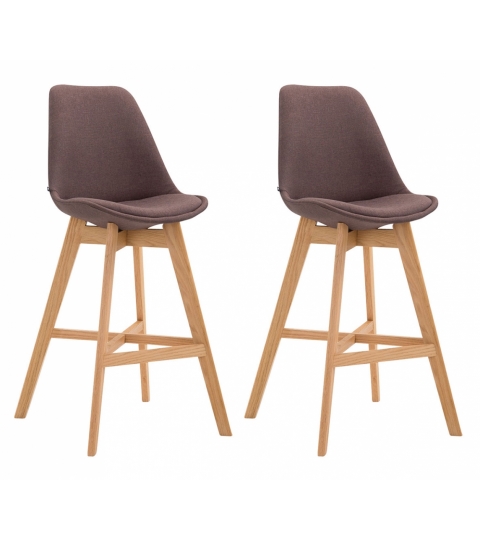 Barová stolička Cane (SET 2 ks), hnedá