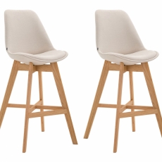 Barová stolička Cane (SET 2 ks), krémová - 1
