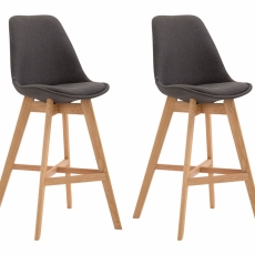 Barová stolička Cane (SET 2 ks), tmavo šedá - 1