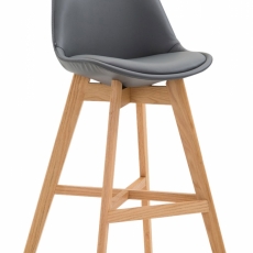 Barová stolička Cane, syntetická koža, sivá - 1