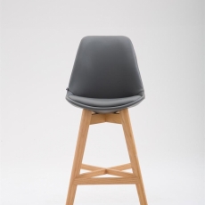 Barová stolička Cane, syntetická koža, sivá - 2