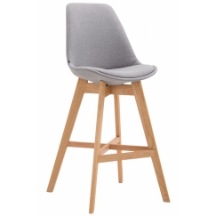 Barová stolička Cane, textilná látka, sivá