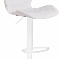 Barová stolička Cork, syntetická koža, biela / biela - 1