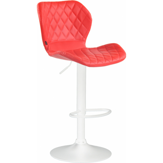 Barová stolička Cork, syntetická koža, biela / červená - 1