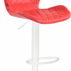 Barová stolička Cork, syntetická koža, biela / červená - 1