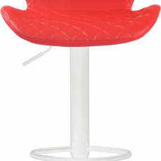 Barová stolička Cork, syntetická koža, biela / červená - 2