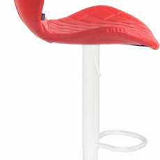 Barová stolička Cork, syntetická koža, biela / červená - 3