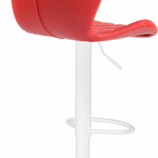 Barová stolička Cork, syntetická koža, biela / červená - 4