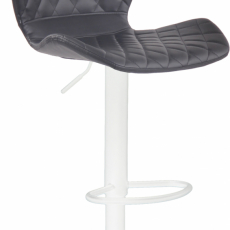 Barová stolička Cork, syntetická koža, biela / čierna - 1