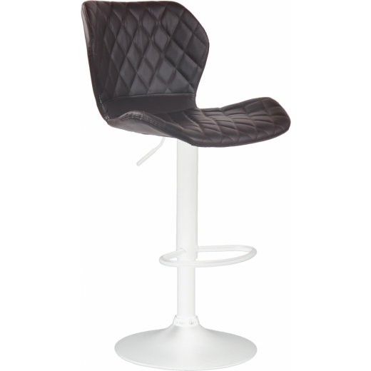Barová stolička Cork, syntetická koža, biela / hnedá - 1