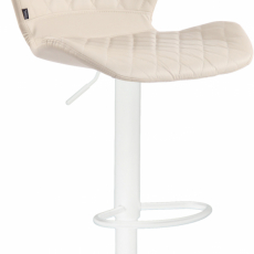 Barová stolička Cork, syntetická koža, biela / krémová - 1
